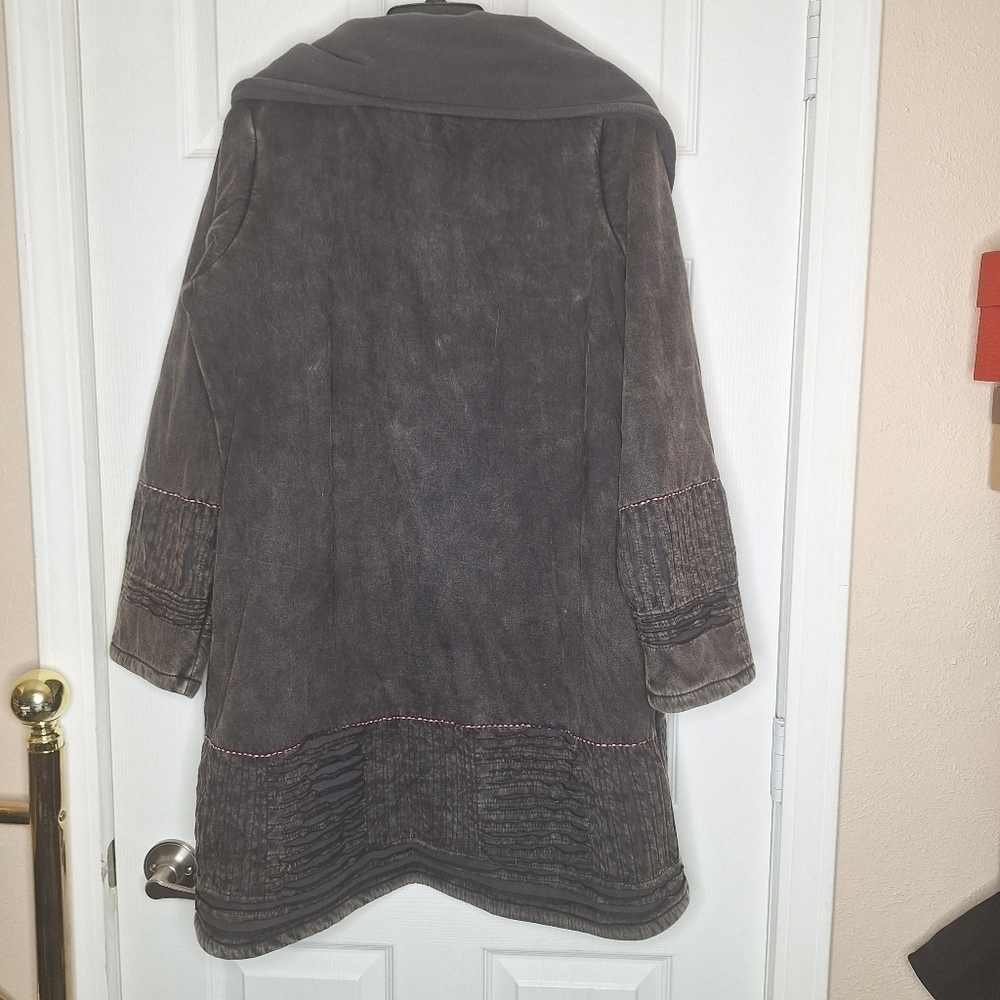 ALLER SIMPLEMENT Cotton BOHO Festival Hooded Long Jacket Size Large - Picture 4 of 6